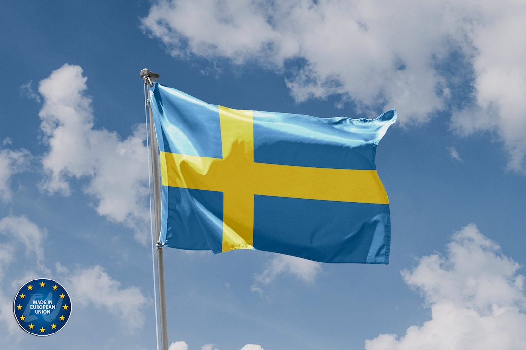 Flagge Schweden 1,5 X 0,9 M – 100% Polyester, Mit Ösen, Für Innen & Außen