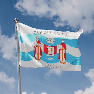 Constanta, Romania Flag | Unique Design Print | High Quality Materials | Size - 3x5 Ft / 90x150 cm | Made in EU