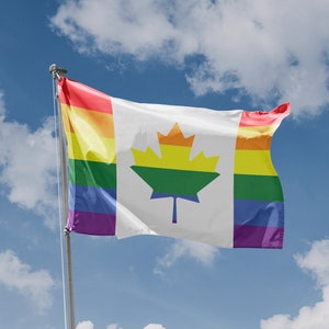 Vlag van Canada LGBTQ+ | Unieke print, formaat 90 x 150 cm 3 x 5 ft / gemaakt in de EU