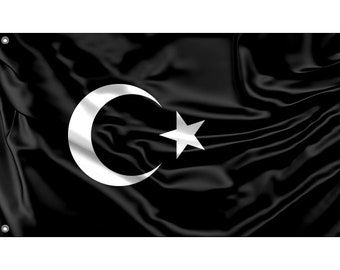 Black Turkey Flag | Unique Design Print | High Quality Materials | Size - 3x5 Ft / 90x150 cm | Made in EU