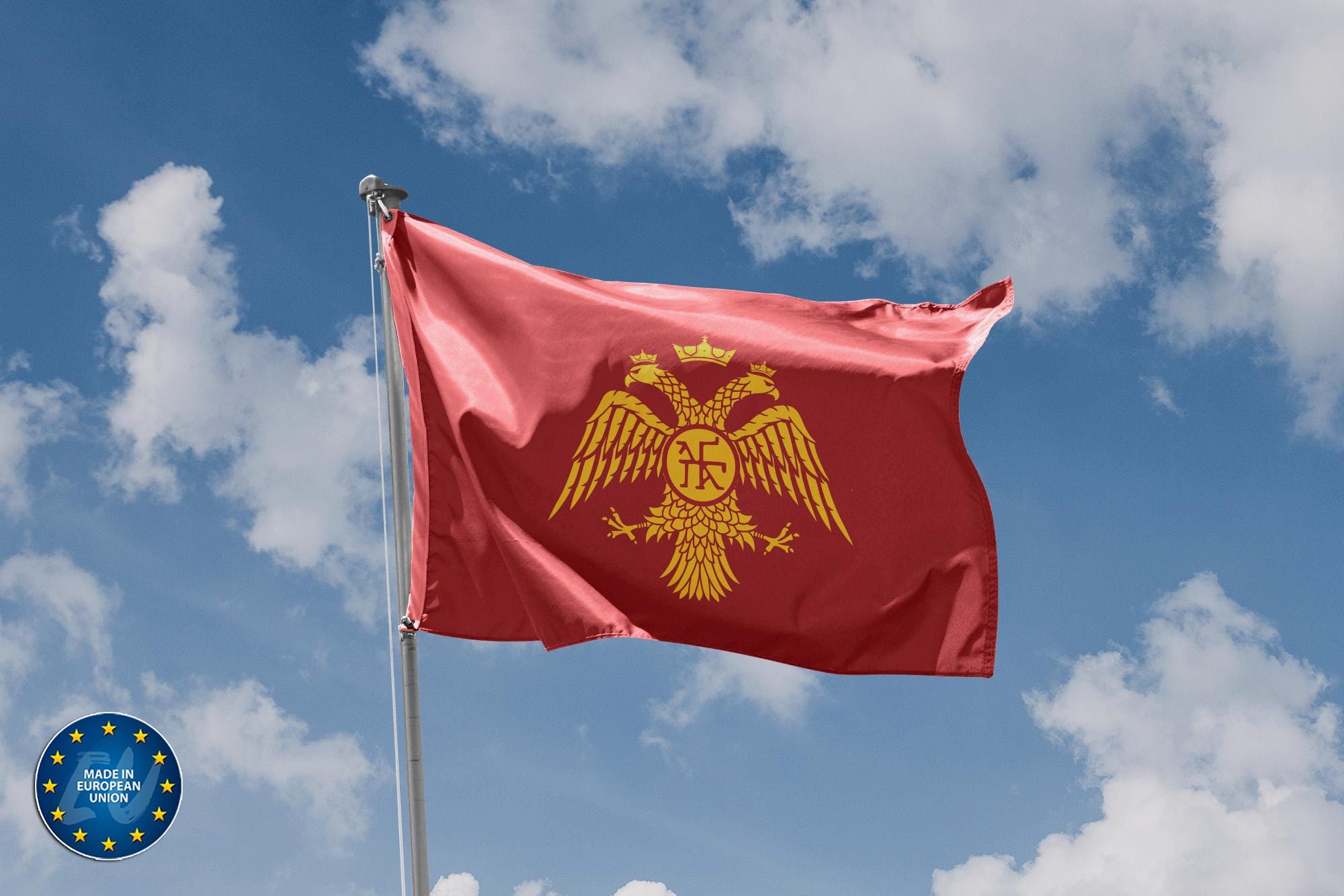 Drapeau de l'empire byzantin : décoration d'intérieur bannière en polyester rouge - France