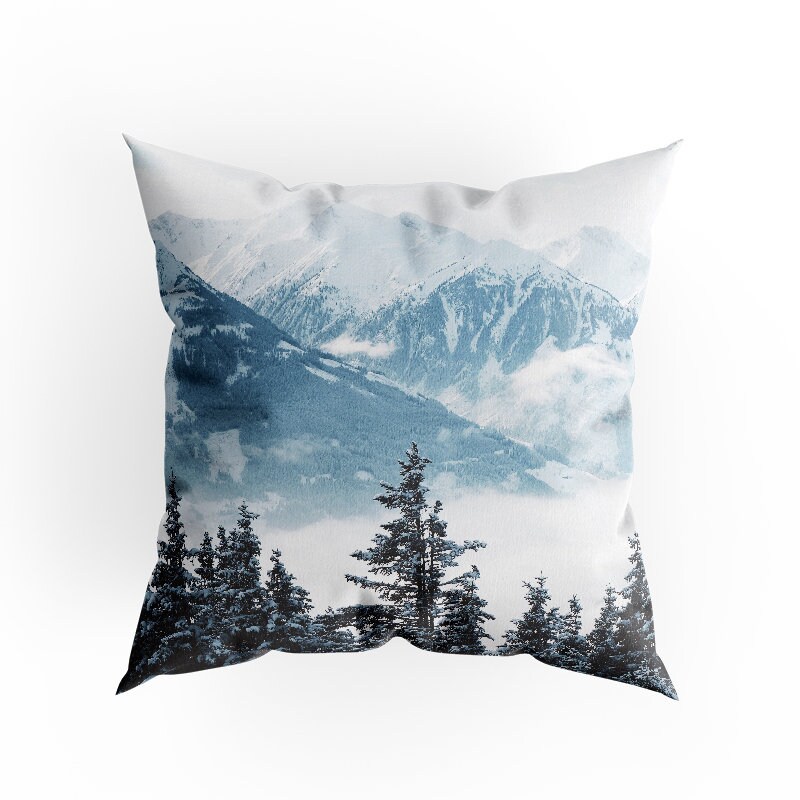 Cushion Cover with Unique Double Sided Full Print, Mountains Style Design, Size - 40 x 40 cm, Made in EU