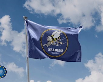U.S. Navy SeaBees Flag | Unique Design Print | High Quality Materials | 5 sizes | Made in EU