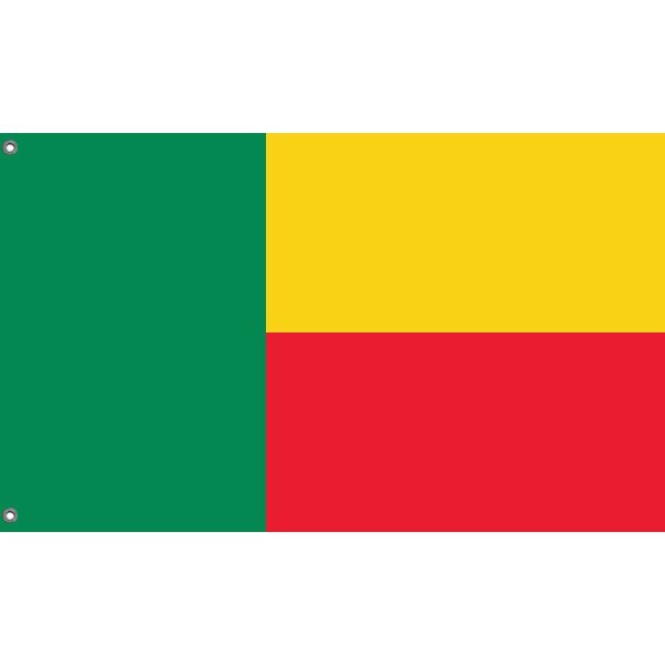 Impression unique du drapeau du Bénin, format 3x5 Ft / 90x150 cm, EU Made -   France