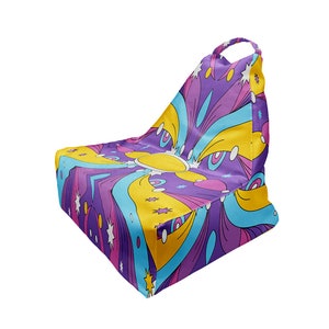 Bean Bag Groove Bird Illusion Print | Unique Design VI | Full Print | Comfy Form | Made in EU