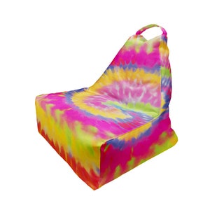 Bean Bag Rainbow Colored Swirl Print | Unique Design VI | Full Print | Comfy Form | Made in EU