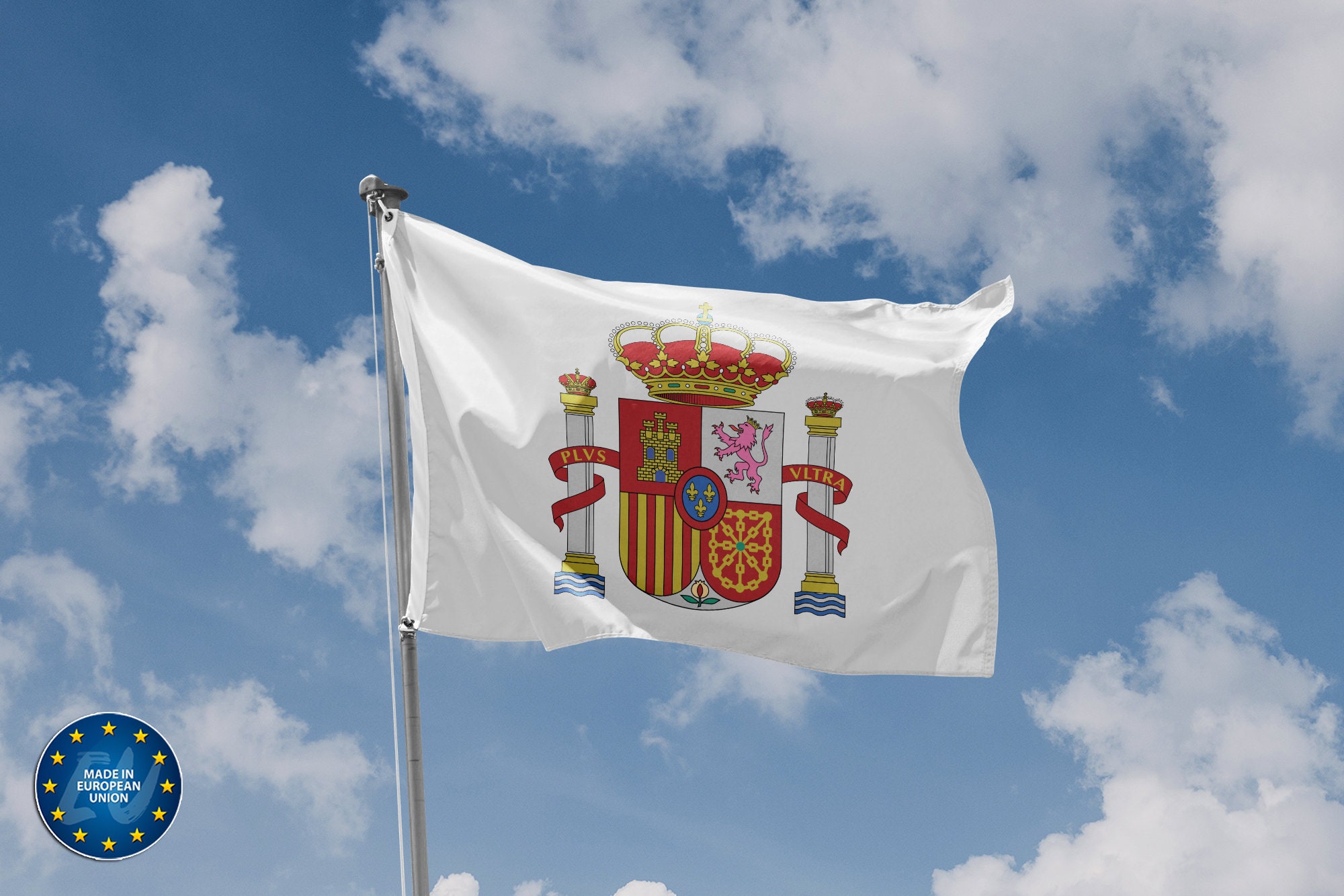 Bandiera Della Spagna Con Stemma, 150x90 Cm, Resistente Alle Intemperie, Per Esterni E Interni