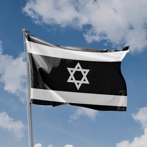 Schwarze Flagge Israels | Einzigartiges Design Druck | Hochwertige Materialien | 5 Größen | Hergestellt in der EU