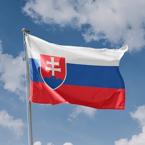 Flag of Slovakia | Unique Design Print | High Quality Materials | Size - 3x5 Ft / 90x150 cm | Made in EU