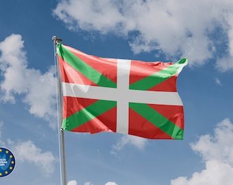 Flag of The Basque Country | Unique Design Print | High Quality Materials | 5 Sizes | Made in EU