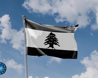 Black Lebanon Flag II | Unique Design Print | High Quality Materials | Size - 3x5 Ft / 90x150 cm | Made in EU