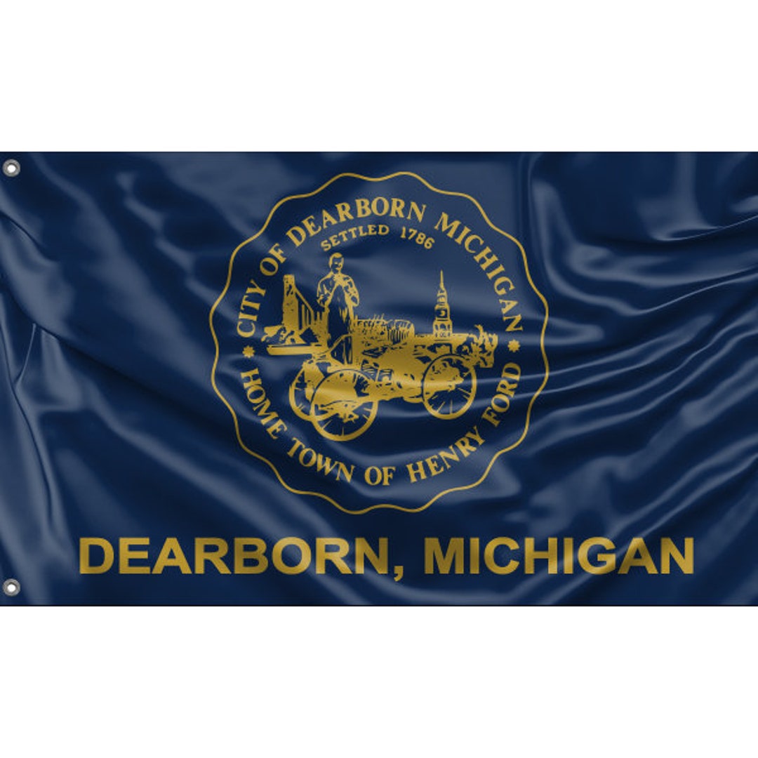 Dearborn Flag, Michigan USA Unique Design Print Hiqh Quality Materials