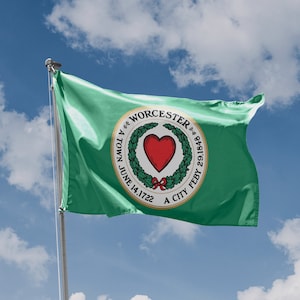 Worcester Flag, Massachusetts USA | Unique Design Print | Hiqh Quality Materials | Size - 3x5 Ft / 90x150 cm | Made in EU