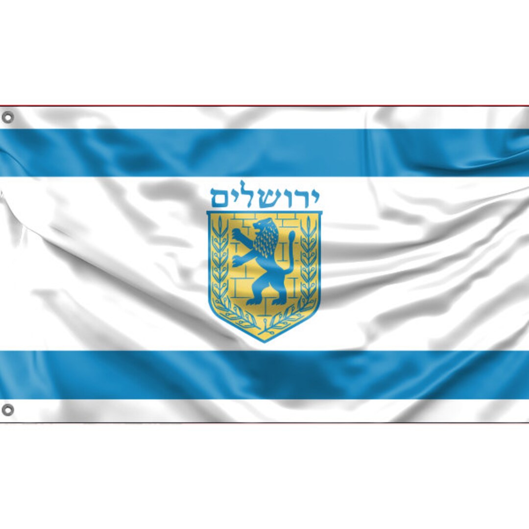 Flag of Jerusalem, Israel Unique Design Print High Quality Materials 5