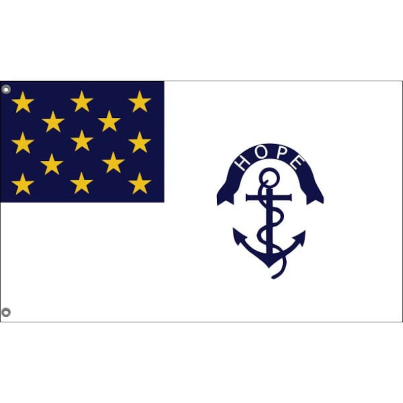 Rhode Island Regiment Flag Unique Design Print High - Etsy