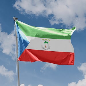 Flag of Equatorial Guinea | Unique Design Print | High Quality Materials | Size - 3x5 Ft / 90x150 cm | Made in EU