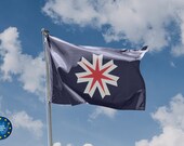 北海道旗、日本、ユニークなプリント、3 x 5 フィート / 90 x 150 cm