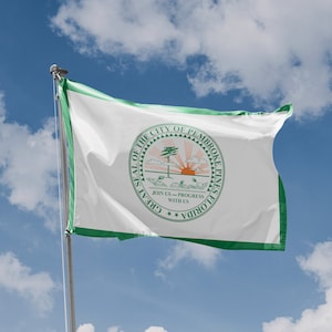 Pembroke Pines Flag, Florida USA | Unique Design Print | Hiqh Quality Materials | Size - 3x5 Ft / 90x150 cm | Made in EU