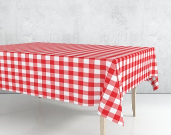 Rote Picknick Tischdecke | Einzigartiges Design Tischdekoration | Hochwertiges Textil und Druck | Hergestellt in EU