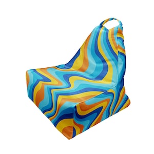 Sitzsack Psychedelic Beach Waves Print | Einzigartiges Design VI | Voller Druck | Bequeme Form | Hergestellt in EU
