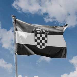 Croatia Black Flag | Unique Design Print | High Quality Materials | Size - 3x5 Ft / 90x150 cm | Made in EU