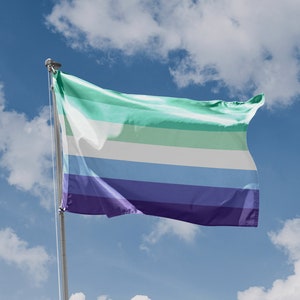 Bandera de hombre gay / Impresión de diseño exclusivo / Materiales de alta calidad / Tamaño: 3 x 5 pies / 90 x 150 cm / Fabricado en la UE