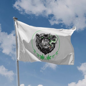 Rasta Bear Flag | Unique Design Print | Hiqh Quality Materials | Size - 3x5 Ft / 90x150 cm | Made in EU