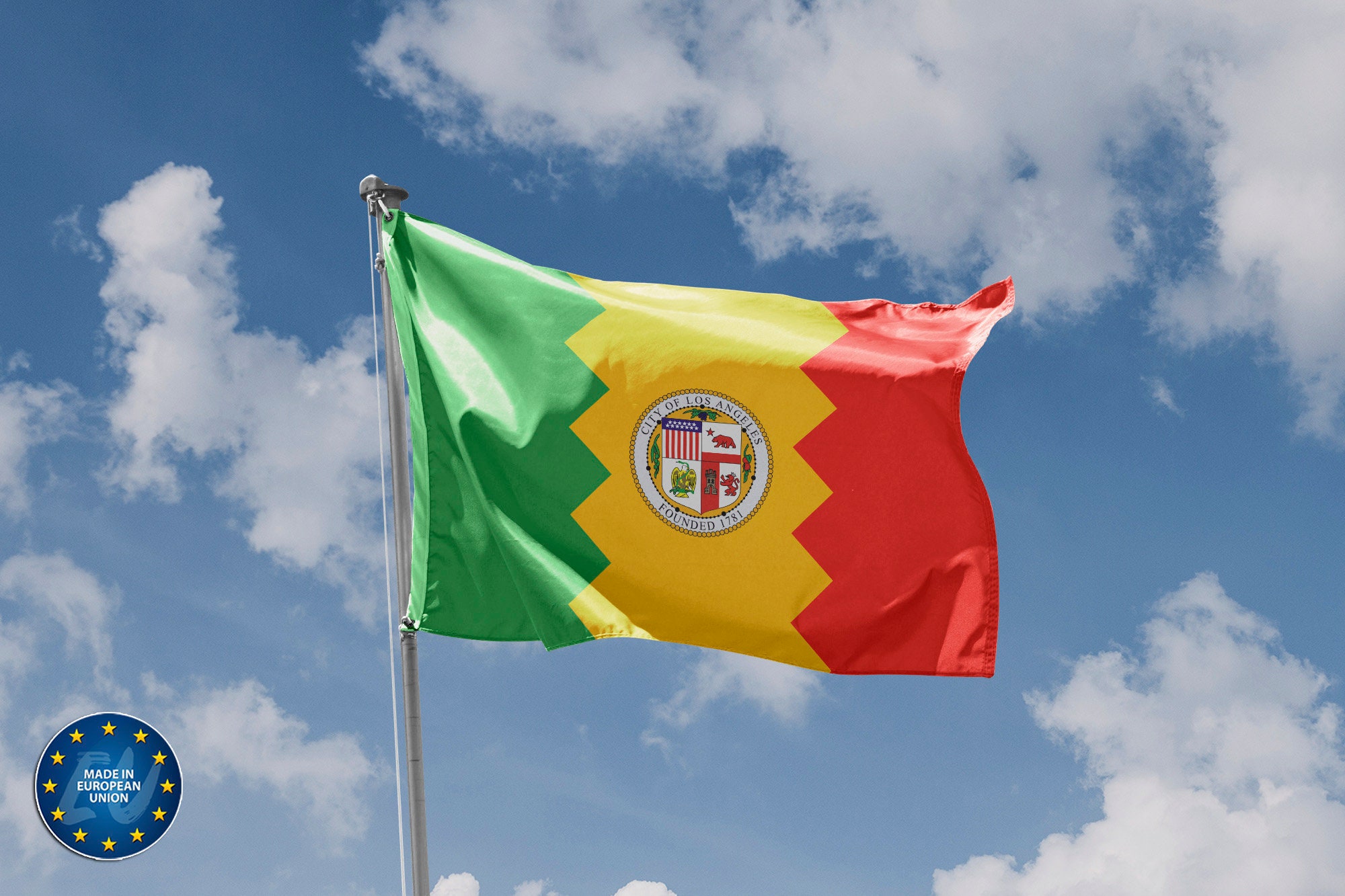 CITY OF LOS ANGELES看板 Los Angeles City Flag Unique Print, 3x5 Ft / 90x150 Cm Size, EU