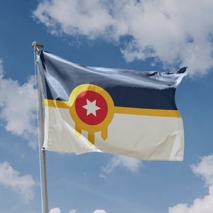 Flag of Tulsa, Oklahoma | Unique Design Print | High Quality Materials | Size - 3x5 Ft / 90x150 cm | Made in EU
