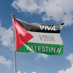 Viva Viva Palestina Flag | Unique Design Print | High Quality Materials | 5 Sizes | Made in EU