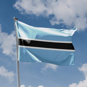 Flag of Botswana | Unique Design Print | High Quality Materials | Size - 3x5 Ft / 90x150 cm | Made in EU