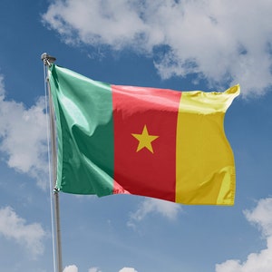 Republic of Cameroon Flag | Unique Design Print | High Quality Materials | Size - 3x5 Ft / 90x150 cm | Made in EU