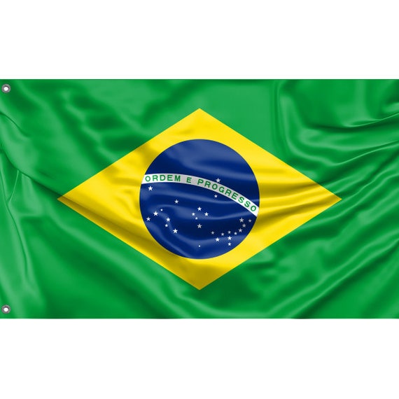 Bandera de Brasil / Impresión de diseño único / Materiales de alta calidad  / Tamaño 3x5 Ft / 90x150 cm / Hecho en la UE -  España
