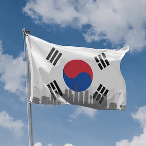 Seoul Skyline Flag | Unique Design Print | High Quality Materials | 5 Sizes | Made in EU