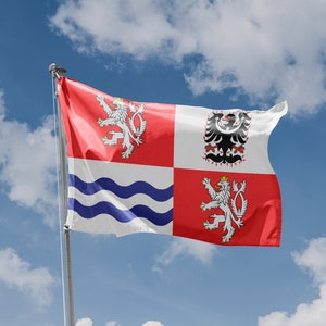 Central Bohemian Region, Czech Republic Flag | Unique Design Print | High Quality Materials | 5 Sizes | Made in EU