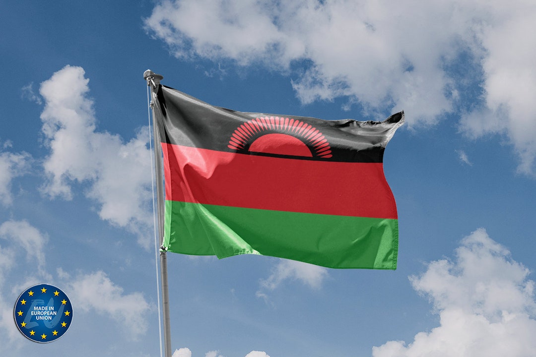 2 Stück Malawische Flagge Vinyl-Aufkleber - 7,5 X 5 Cm - Wetterfest Laminiert - Für Auto, Fenster, Helm & Mehr