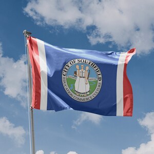 Southfield Flag, Michigan USA | Unique Design Print | Hiqh Quality Materials | Size - 3x5 Ft / 90x150 cm | Made in EU