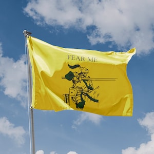 Gadsden Fear Me Flagge | Einzigartiges Design Druck | Hochwertige Materialien | Größe - 90 x 150 cm | Hergestellt in der EU