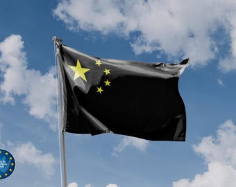 Black China Flag II | Unique Design Print | High Quality Materials | 5 Sizes | Made in EU