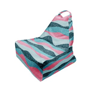 Bean Bag Multicolor Wave Stripes Print | Unique Design VI | Full Print | Comfy Form | Made in EU