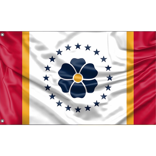 Redesigned Mississippi State Flag | Unique Design Print | High Quality Materials | Size - 3x5 Ft / 90x150 cm | Made in EU