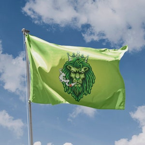 Rasta Lion Flag | Unique Design Print | Hiqh Quality Materials | Size - 3x5 Ft / 90x150 cm | Made in EU