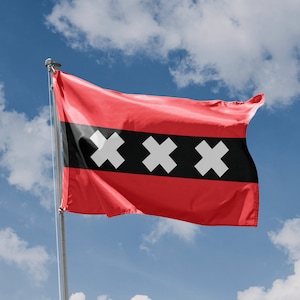 Amsterdam Flag | Unique Design Print | High Quality Materials | Size - 3x5 Ft / 90x150 cm | Made in EU