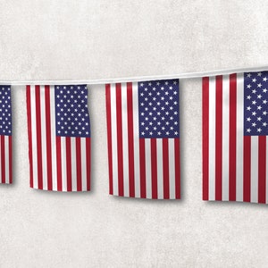 United States of America Flag Garland | Unique Design Home Decor | High Quality Materials and Print | Made in EU