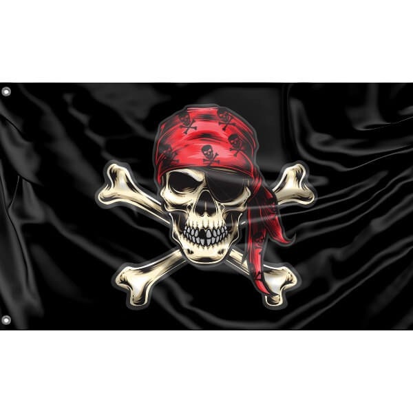 Piratenflagge VII | Einzigartiges Design Druck | Hochwertige Materialien | Größe - 3x5 Ft / 90x150 cm | Hergestellt in DER EU