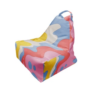 Bean Bag Psychedelic Cartoon Waves Print | Unique Design VI | Full Print | Comfy Form | Made in EU