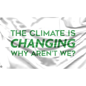 A Bandeira da Mudança Climática | Impressão de Design Único | Materiais de Alta Qualidade | Tamanho - 3 x 5 Pés / 90 x 150 cm | Fabricado na UE imagem 2