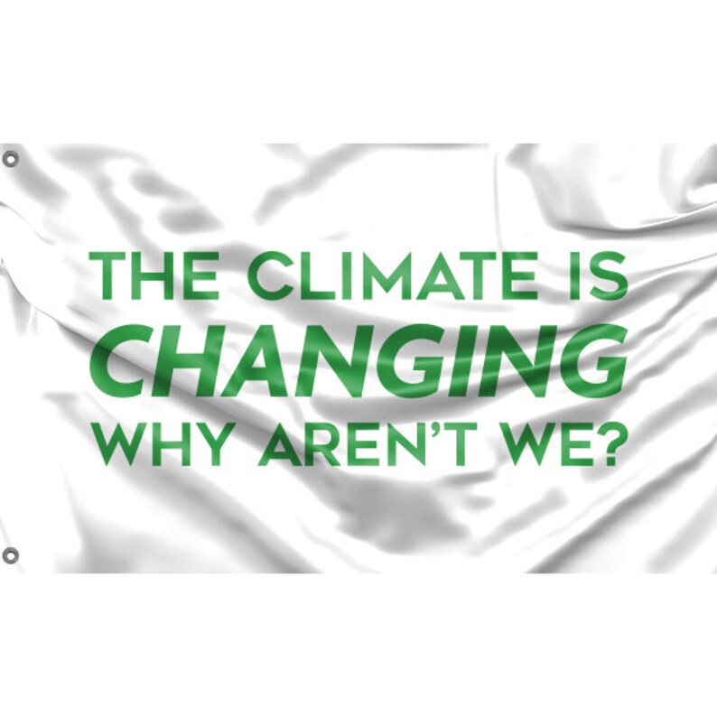 A Bandeira da Mudança Climática | Impressão de Design Único | Materiais de Alta Qualidade | Tamanho - 3 x 5 Pés / 90 x 150 cm | Fabricado na UE imagem 2