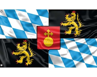 Electorate of Bavaria Flag | Unique Design Print | Hiqh Quality Materials | Size - 3x5 Ft / 90x150 cm | Made in EU
