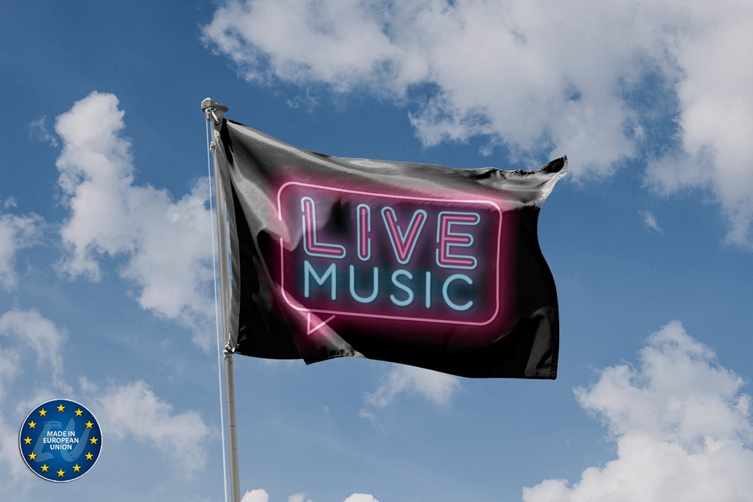 Live Music Flag | Unique Design Print | High Quality Materials | Size ...